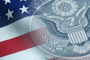 PAC Presidents Club American seal on American flag