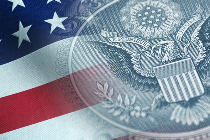 PAC Presidents Club American seal on American flag